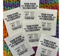 50PCS Knitting Labels 'This Took Forever to Crochet',Funny Crochet Tags, Handmade Labels for Crochet, Crochet Tags Personalized, Crochet Tags for Blankets Sewing Knitting Crafts