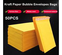 50PCS Kraft Paper Bubble Mailers Envelopes Bags Bubble Mailing Bag Padded Shipping Envelope Business Supplies Various Sizes 20x25cm