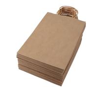 50Pcs Kraft Paper Gift Bag, Versatile Kraft Paper Shopping Bag with Sturdy Handle, Large Capacity Brown Paper Merchandise Bag for Wedding Holiday Gift Wrap and Retail Use (M Size: Approx. 21 X 11 X