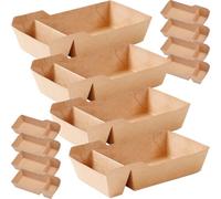 50pcs Kraft Paper Snack Box 440ml Folding Open Design for Parties