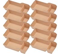 50Pcs Kraft Snack Box, 440ml Paper Folding Tray for Single Servings | Stackable Open Design, Khaki Finish, for Biscuits, Nuts, Parties, Carnival Concessions and Easy Cleanup