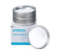 50Pcs Laboratory Aluminum Foil Weighing Pan, 93mm Biological Moisture Analyzer Disposable Sample Pan High Temperature Resistant for Moisture Detection in the Food, Pharmaceutical and Chemical
