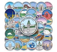 50Pcs Landmark Buildings Stickers no Repeat Stickers for Kids Adults Teens Waterproof Vinyl Sticker for Luggage Computer Skateboard Bicycle Skate Bike for for Kids Teens Girls (Buildings)