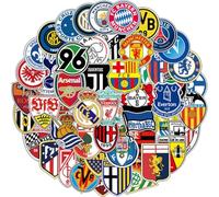 50Pcs Large Football Stickers - Waterproof Vinyl Decals for Laptop, Water Bottle, Skateboard | Team Colors & World Cup Designs for Adults Kids