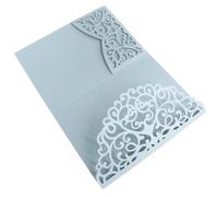 50pcs Laser Cut Wedding Invitation Greeting Cards Birthday Party Favor Supplies(Blue)