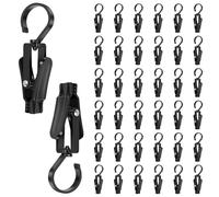 50Pcs Laundry Hooks Clip, Portable Anti-slip Plastic Hangers Clips with 360 Degree Swivel Hook for Clothes Curtain Bath Towel Hat Sheets Coat(Black)