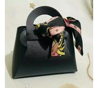 50PCS Leather Pink Gift Bags Wedding Favour Bag for Guest Mini Handbag with Ribbon Candy Packaging Box Party Decor