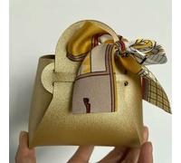 50PCS Leather Pink Gift Bags Wedding Favour Bag for Guest Mini Handbag with Ribbon Candy Packaging Box Party Decor