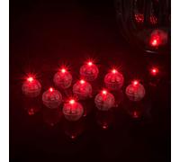 50Pcs LED Balloon Lights,Individual Wireless Round Mini LED Ball Lamps,Small Lights for for Home Christmas Halloween Wedding Birthday Party Decoration(Red)