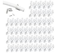 50PCS LED Rope Light Clips Holder with 100 PCS Screws Invisible Clear PC Rope Light Mounting Clips for Outdoor Christmas Lights, Party LED Strips, Deck, Brick.