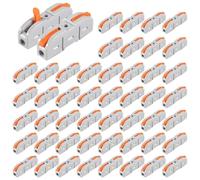 50pcs Lever Wire Connectors SPL-1 Conductor Compact Connectors Lever Connectors Nuts Electrical Terminals for 28-12AWG Soft & Hard Wire Universal (SPL-1)