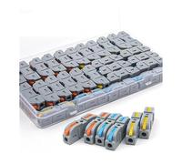 50PCS Lever Wire Nut Connectors 1Way Inline Conductor Compact Wire Connectors Electrical Splicing Connectors For Home IDGTTLDF(Boxed NC-221 Color)