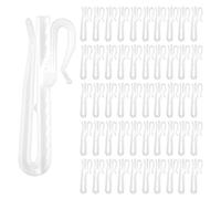 50PCS Lifting Adjustable Curtain Hooks Plastic Pinch Pleat Clips, Drapery Hooks Ratchet System Curtain Track Gliders Caravan Curtain Hooks Pins for Drapes, Door and Shower Curtains (70mm)