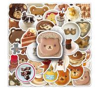 50PCS Little Bear Stickers for Bumper,Luggage,Bike,Helmet,Guitar,Notebook,Scrapbook,Water Bottle,Laptop,Kawaii Animal Waterproof Vinyl Sticker,Teens Girls Decal,Aesthetic Cartoon Graffiti Decals