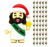 50PCS Little Jesus Figures, Christmas Mini Jesus Figurines in Bulk (Green) | Jesus Loves You Figures to Hide and Seek Religious Gifts,Sunday School, Easter Party Favor