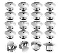 50PCS Locking Pin Backs,Locking Badge Pins Backs Keepers,Metal Pin Locks Replacement for Jewelry Brooches DIY,Nickel