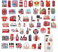 50Pcs London Travel Sticker - Holiday Travel Stickers London England Round Sticker | Motorcycle Bicycle Luggage Laptop Skateboard Sticker Graffiti Patches,Toys