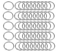 50Pcs Loose Leaf Binder Rings 1.2 Inch Book Rings Metal Silver Index Card Rings Shower Curtain Hanging Ring Key Keychain Rings Cue Cards Revision Cards Ring Binders for Student Word Card Office Memo