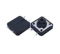 50Pcs/Lot 12 * 12 * 7.3mm SMD-4 Tact Switch Micro push-button switch 12x12x7. Vertical yellow black square head(7mm)