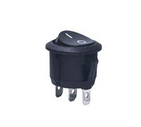 50Pcs/Lot 16mm/23MM SPST 2pin 3Pin 250V 6A round boat shape red black switch embedded ON OFF rocker switch position copper(23mm 3pin black,2 Lot (100 piece))