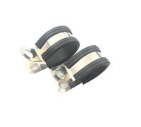 50Pcs/Lot 304 Stainless Steel Rubber Lined P Clips Cable Mounting Hose Pipe Clamp(50mm)