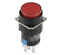 50pcs / lot AL6-M-11 16mm Reset - Off Round Push Button Switch LA16Y-11D SPST pushbutton with Light 220V 12V(Vert,12V)