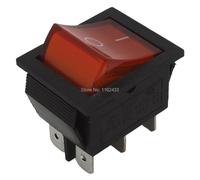 50pcs / Lot KCD7-202N Perforate 26 X 22 Mm 6 Pin ON - ON Boat Rocker Switch Power Switch with 220V Light(Rosso)