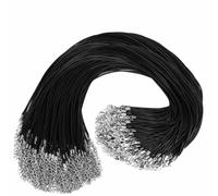 50pcs/lot Leather Rope Chain Black Extend The Chain Bulk Waxed Rope Necklace String Jewelry Making Supplies Length 45cm-100pcs
