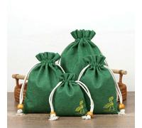 50Pcs/Lot Lotus Linen Jute Fabric Gift Bags Burlap Drawstring Storage Pouch Cotton Linen Packaging Bags