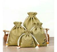50Pcs/Lot Lotus Linen Jute Fabric Gift Bags Burlap Drawstring Storage Pouch Cotton Linen Packaging Bags