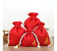 50Pcs/Lot Lotus Linen Jute Fabric Gift Bags Burlap Drawstring Storage Pouch Cotton Linen Packaging Bags