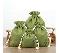 50Pcs/Lot Lotus Linen Jute Fabric Gift Bags Burlap Drawstring Storage Pouch Cotton Linen Packaging Bags