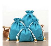 50Pcs/Lot Lotus Linen Jute Fabric Gift Bags Burlap Drawstring Storage Pouch Cotton Linen Packaging Bags