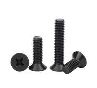 50pcs/lot M1 M1.2 M1.4 M1.6 M1.7 M2 M2.5 M3 M3.5 M4 M5 KM Mini Small Black Steel KM Flat Countersunk Head Screw Bolt(20mm x50pcs)