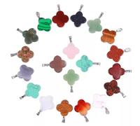 50pcs/lot Natural Stone Moon Pendants Necklace For Jewelry Making -20x20mm..