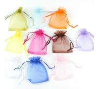 50pcs/lot Organza Bags Drawstring Jewelry Packing Wedding Party Candy Present Bags 5x7cm 7x9cm 9x12cm 10x15cm