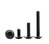 50pcs/lot PWM Black Pan Head Screws with Washer M1.4 M2 M2.5 M3 M 3.5 M4 M5 M6 Fixed Motherboard Screws With Pad DIN967(4mm x50pcs)