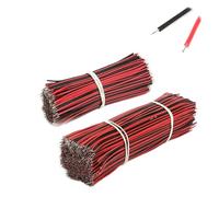 50Pcs/lot Red Black Abreast Line 26AWG 80mm 150MM Length LED Line Connecting Tin Plating Wire DIY 2P Electronic Wire Welding(80MM)