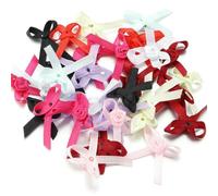 50pcs/lot Satin Ribbon Bows Colorful 3.5x4.5cm Flower Bow Tie Small Size Bowknot for DIY Sewing Craft Clothing Decoration-Mixed-3.5x4.5cm
