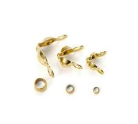 50pcs/lot Stainless Steel Gold Plated Connector Clasp Crimp End Beads for Bracelet Necklace Chains DIY Jewelry Making Supplies-Gold-50pcs 2 x 1.5mm