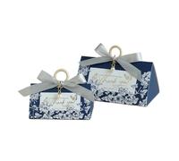 50pcs/lot Wedding Souvenirs Gift Box Candy Bag Paper Folding with Bow for Birthday Guest Retrun Gift(Blue A,17x10x8.5cm)