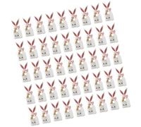 50Pcs Lovely Rabbits Treat Boxes Rabbits Ears Paper Box Ribbon Eggs Hunt Basket Spring Party Containers For Easters