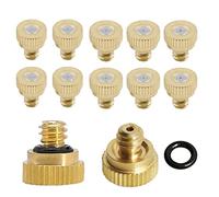 50PCS Low Pressure Misting Nozzles for Cooling System Brass, Fog Nozzle Water Mister Sprinkle Irrigation Tool Kit, 0.004-0.039" Orifice