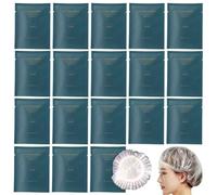 50Pcs Luxury Individually Wrapped Disposable Shower Caps, Plastic Waterproof Elastic Bath Caps,Hair Processing Caps,Travel Shower Caps, Perfect for Hair Treatment, Salon, Spa, Hotel, Travel