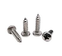 50pcs M1 .2 .4 .7 M2 6 M3 .5 M4 M5 M6 Small 304 stainless steel Cross Pan Round Head Self tapping Screw(4mm,50pcs M1.2)