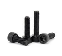 50pcs M1.4 M1.6 M2 M2.5 M3 304 A2 Stainless Black 12.9 Grade Steel DIN912 Hexagon Hex Socket Head Cap Allen Bolt Screw L=2-30mm(12.9 grade steel,6mm,M1.4)