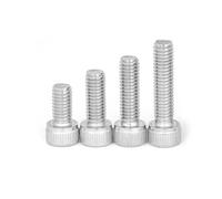 50pcs M1.4 M1.6 M2 M2.5 M3 304 A2 Stainless Black 12.9 Grade Steel DIN912 Hexagon Hex Socket Head Cap Allen Bolt Screw L=2-30mm(304 stainless steel,10mm,M2)