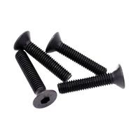50pcs M1.6 M2 .5 M3 M4 M5 M6 M8 Black Grade 10.9 Steel DIN7991 Hexagon Hex Socket Head Flat Countersunk Allen Bolt Screw(5mm,M2 50pc)