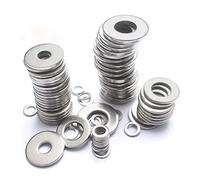 垫片， 50PCS M1.6 M2 M2.5 M3 M3.5 M4 M5 M6 M8 M10 Gasket Stainless Steel Washer Thickened Flat Washer Metal Washer(M1.6x4x0.25)