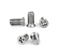 50pcs M1.6 M2 M2.5 M3 M4 304 Stainless Steel Nonstandard Small Head Cross Recessed Flat Countersunk Head Bolt Screw(10mm,M1.6 (dk 2.5mm))